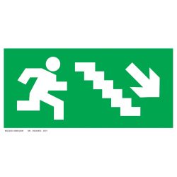 UV tábla - Menekülési út - jobbra le lépcsőn