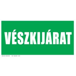 UV tábla - Vészkijárat felirat