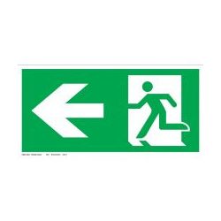 UV tábla - Menekülési út - balra, ajtó jobb oldalon ISO