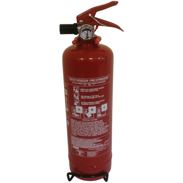 1 kg-os porral oltó tűzoltó készülék + fémfüggesztő - oltásteljesítmény 8A 55B C - MBK17-010PA-VR (MOB)