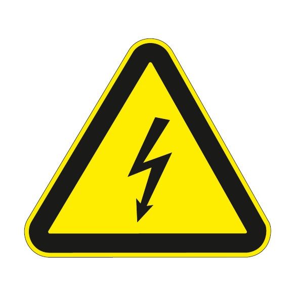 UV Elektromos veszély piktogram - öntapadós tábla 150x150