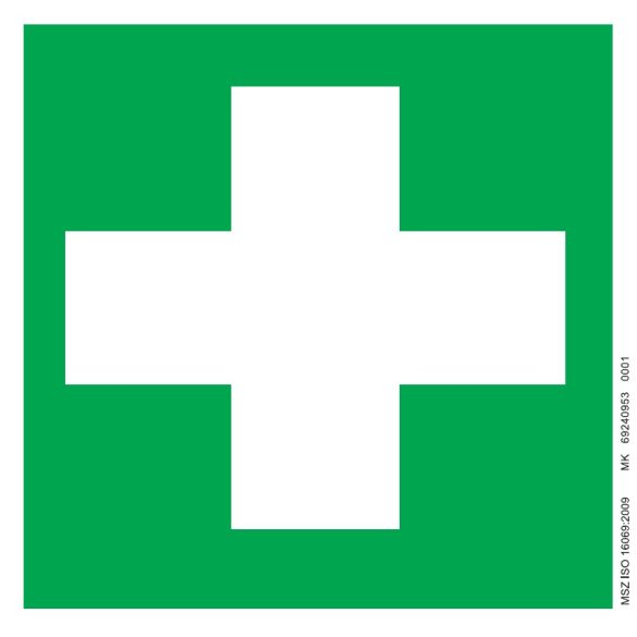 UV Elsősegélyhely piktogram - öntapadós tábla 150x150