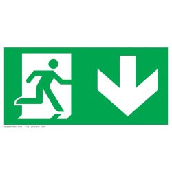 UV tábla - Menekülési út - le, ajtó bal oldalon ISO
