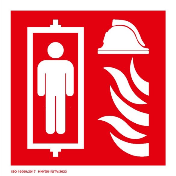 UV Tűz esetén használható lift - öntapadós tábla 150x150