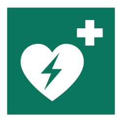   UV Defibrillátor helyét jelölő piktogram - öntapadós tábla 150x150