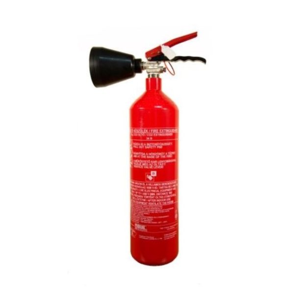 2 kg-os CO2-vel oltó tűzoltó készülék + fémfüggesztő - oltásteljesítmény 34B - KX11-532-AOR  (MOB)