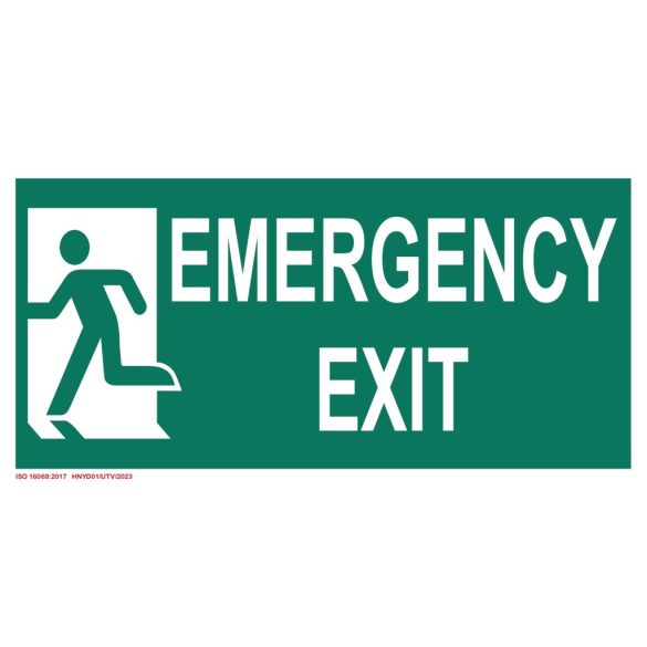 UV Emergency Exit felirat piktogrammal ISO