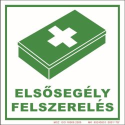   UV Elsősegély felszerelés piktogram - öntapadós tábla 150x150