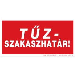 UV tábla - Tűzszakaszhatár felirat