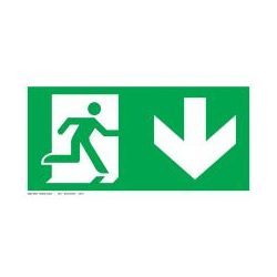 UV tábla - Menekülési út - Le, ajtó bal oldalon