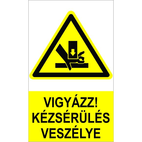 Vigyázz! Kézsérülés veszélye