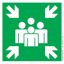 UV Gyülekezőhely piktogram - öntapadó tábla 150x150