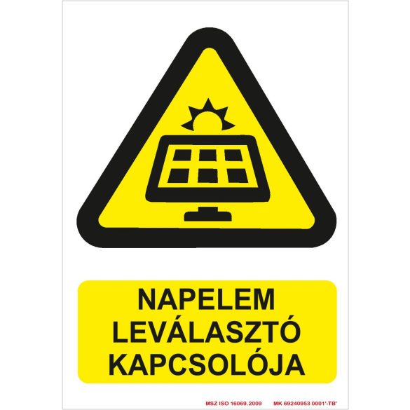 Napelem leválasztó kapcsolója