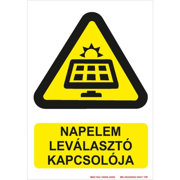Napelem leválasztó kapcsolója