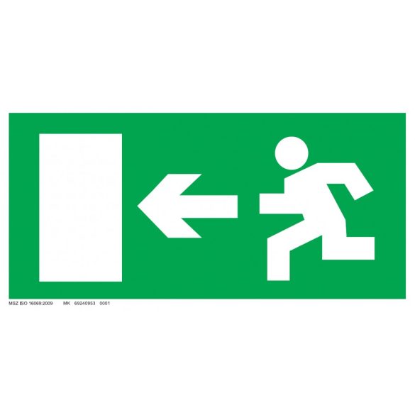 UV tábla - Menekülési út - balra 