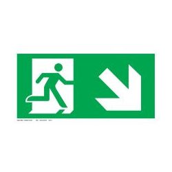 UV tábla - Menekülési út - Jobbra le, ajtó bal oldalon